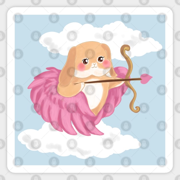 Angel Pink Cupid Bailey the Bunny | Bunniesmee Sticker by GambarGrace